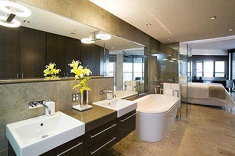 Painel decorativo de parede - BATHROOM - Alubond Europe - para área úmida / metálico / em material compósito