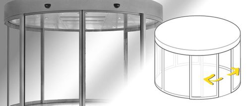 Porta de entrada - Curved (SRM) - Gilgen Door Systems AG  - em vidro / giratória / com vidro