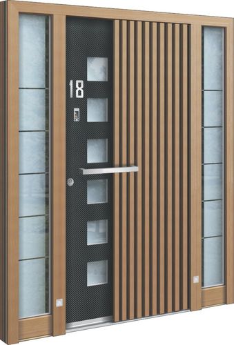 Porta de entrada - AA 226 - INOTHERM - em madeira / em vidro / em aço inoxidável