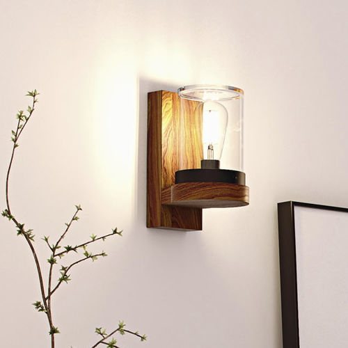 Arandela contemporânea - CLOCHE - Royal Botania - para ambiente interno / em vidro / em teca