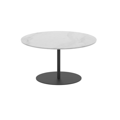 Mesa lateral contemporânea - BUTLER - Royal Botania - em teca / em cerâmica / com base em aço inoxidável