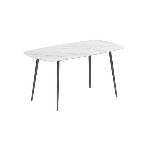 Mesa alta contemporânea - STYLETTO - Royal Botania - em teca / em cerâmica / com base em alumínio