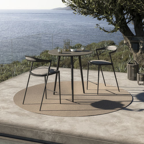 Mesa alta contemporânea - STYLETTO - Royal Botania - em teca / em cerâmica / com base em alumínio