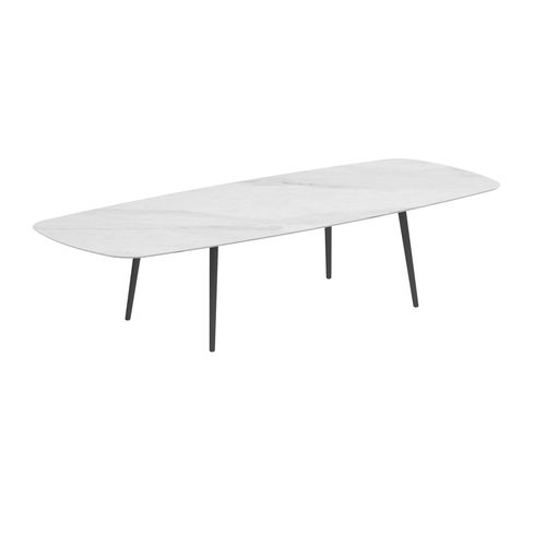 Mesa de jantar contemporânea - STYLETTO - Royal Botania - em teca / em cerâmica / com base em alumínio