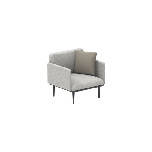 Poltrona contemporânea - STYLETTO - Royal Botania - em tecido / em alumínio / cinza