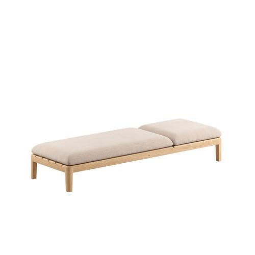 Banco estofado contemporâneo - CALYPSO 210PT - Royal Botania - em tecido / com base em teca / em teca
