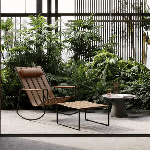 Repousa-pés contemporâneo - STRAPPY - Royal Botania - em material têxtil / em couro / em aço inoxidável