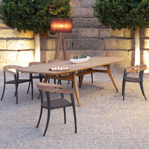 Cadeira de sala de jantar contemporânea -  JIVE - Royal Botania - para ambiente externo / em teca / em fibras de olefina