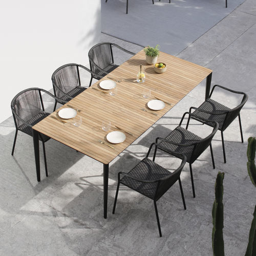 Cadeira de sala de jantar contemporânea - SAMBA - Royal Botania - para ambiente externo / em fibras de olefina / em alumínio