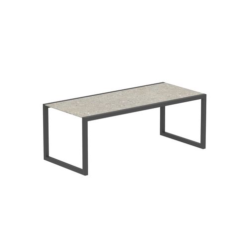 Mesa de jantar contemporânea - NINIX - Royal Botania - em teca / em cerâmica / com base em aço inoxidável
