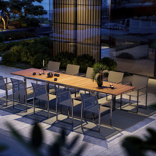 Cadeira de sala de jantar contemporânea - NINIX - Royal Botania - para ambiente externo / em Batyline® / com base em aço inoxidável