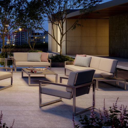 Sofá contemporâneo - NINIX - Royal Botania - para ambiente externo / em Batyline® / com braços