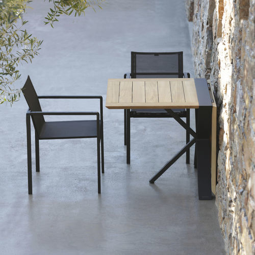 Mesa de jantar contemporânea - TRAVERSE - Royal Botania - em teca / com base em alumínio / retangular