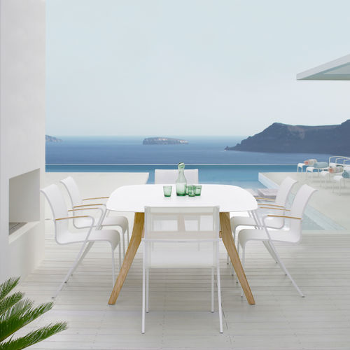 Mesa de jantar contemporânea - ZIDIZ - Royal Botania - em teca / com base em teca / retangular