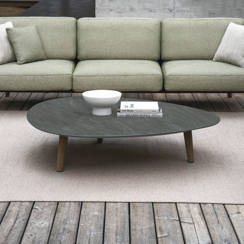 Mesa de jantar contemporânea - STYLETTO  - Royal Botania - em teca / em cerâmica / com base em teca