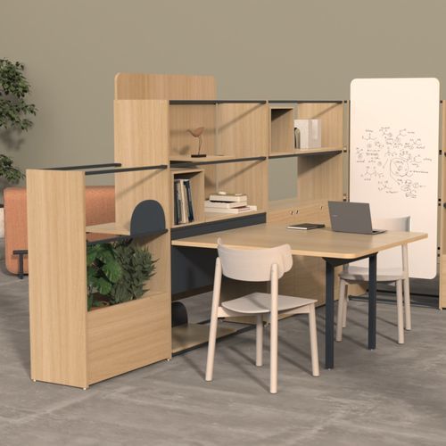 Estante contemporânea - HORIZON - Allsteel - em madeira / para armazenamento / marrom