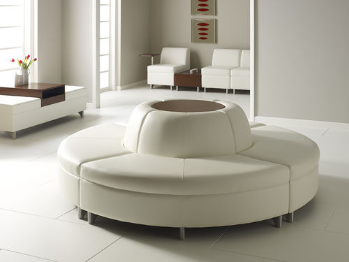 Banco estofado modular - AREA - DAR RAN - contemporâneo / em couro / da linha comercial