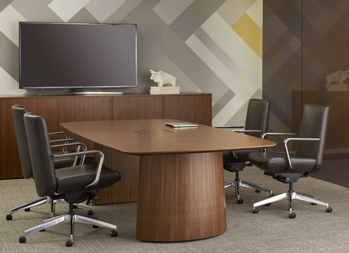 Mesa de reunião contemporânea - BRIEFING™ - Gunlocke - em laminado / redonda / oval