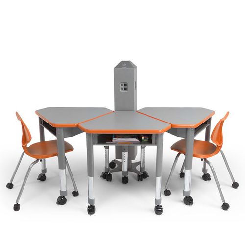 Mesa para treinamento contemporânea - INTERCHANGE DIAMOND - smith system - em laminado / triangular / com gavetas