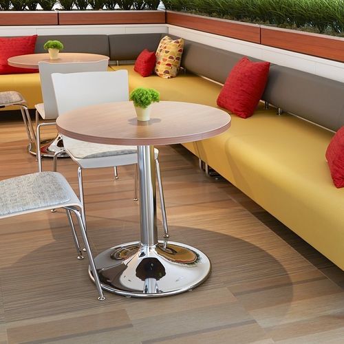 Mesa de lanchonete contemporânea - ATHENS - KI - em laminado / com folheado de madeira / com base em aço