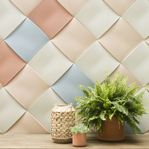 Placas de revestimento 3D - WEAVE - kaza concrete - em concreto / estruturada / para ambiente interno