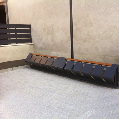 Bicicletário de piso - LEGNA - GUYON - horizontal / para espaço público / metálico