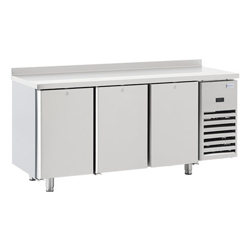 Balcão refrigerado profissional - STANDARD SERIES - Kristal Endustriyel A.S. - com 3 portas / sem gavetas / em aço inoxidável