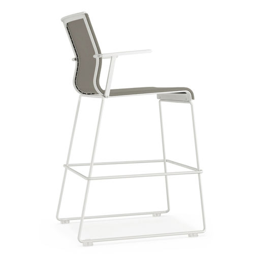 Cadeira alta contemporânea - STICK - ICF - para ambiente interno / em tecido / em couro