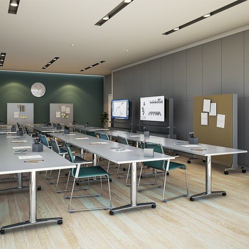 Separador de estações de trabalho de instalação livre - QADRO - ICF - em tecido / metálico / de proteção