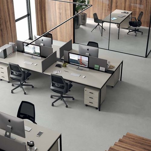 Estação de trabalho - X1 - Quadrifoglio Sistemi d'Arredo - de piso / de design minimalista / em laminado melamínico