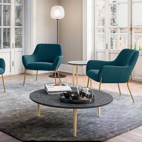 Poltrona contemporânea - CITY DECÒ - Quadrifoglio Sistemi d'Arredo - em tecido / em madeira / estofada