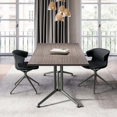 Mesa de jantar contemporânea - TWO - Quadrifoglio Sistemi d'Arredo - em laminado melamínico / com base em alumínio / retangular