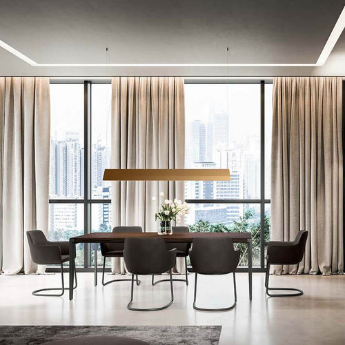 Mesa de jantar contemporânea - NINE - Quadrifoglio Sistemi d'Arredo - em nogueira americana / em olmo / em ébano