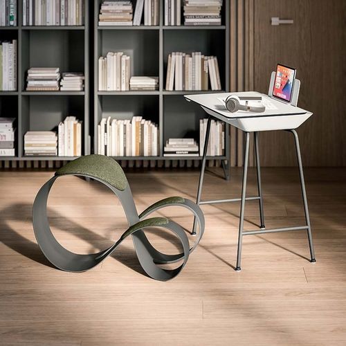 Mesa de centro contemporânea - FLIPPER - Quadrifoglio Sistemi d'Arredo - em laminado melamínico / com base metálica / retangular