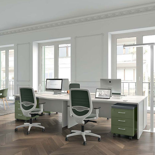 Estação de trabalho - IDEA+ PANNELLO  - Quadrifoglio Sistemi d'Arredo - de piso / contemporânea / em madeira