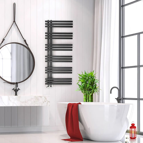 Aquecedor de toalhas a água quente - Vista  - HAMMAM DESIGN RADIATOR - 0 W–500 W / contemporâneo / em aço inoxidável