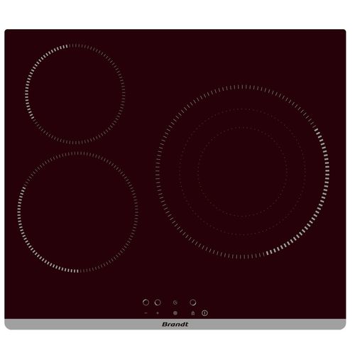 Cooktop de indução - BPV6322B - Brandt - vitrocerâmico / 3 bocas / de embutir