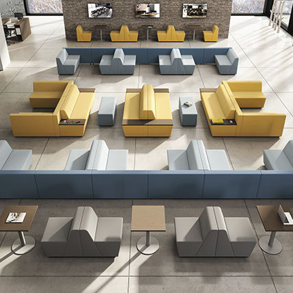 Sofá modular - INVITE - Office Furniture Group - contemporâneo / em espuma de poliuretano / cinza