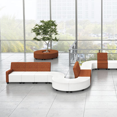 Banco estofado modular - VERSA - Office Furniture Group - contemporâneo / em tecido / em couro