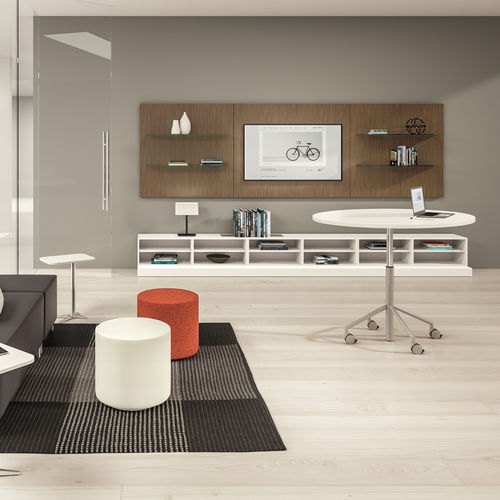 Estante de parede - STOW™ - KIMBALL Office - contemporânea / em madeira / em vidro