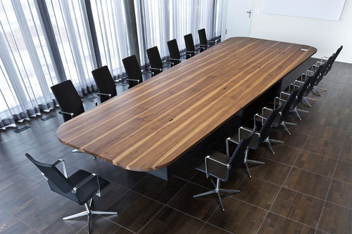 Mesa de conferências contemporânea - TIX - DAVIS - em madeira maciça / retangular / da linha comercial
