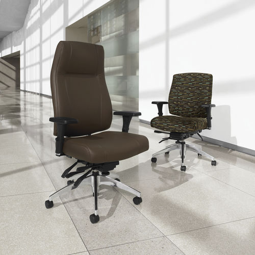 Cadeira executiva contemporânea - TRIUMPH® - GLOBAL totaloffice - em couro / em tecido / em alumínio polido