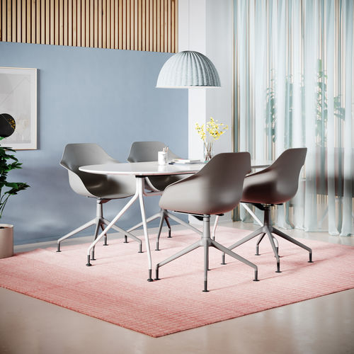 Cadeira de conferência contemporânea - 320 YONDA - Wilkhahn - para ambiente interno / em tecido / em couro