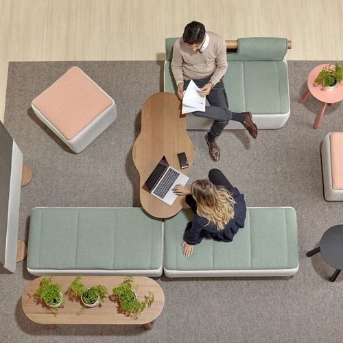 Banco estofado modular - Toku  - schiavello - contemporâneo / em tecido / em couro