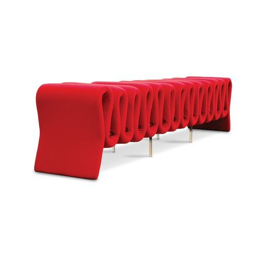 Banco estofado de design original - Hedge  - schiavello - em tecido / com base em metal cromado / em alumínio