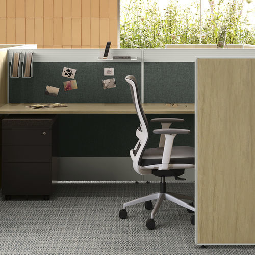 Separador de estações de trabalho de piso - SYSTEM - schiavello - de mesa / em tecido / laminado