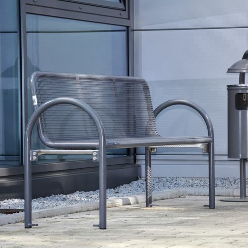 Banco de design industrial - Siesta Harmony - ERLAU - em aço / em aço revestido a pó / em aço galvanizado