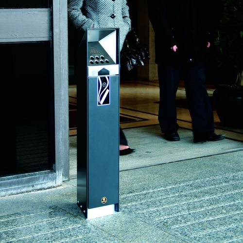 Cinzeiro de pé - Ascher Smoky - ERLAU - em aço / em aço galvanizado / em aço inoxidável