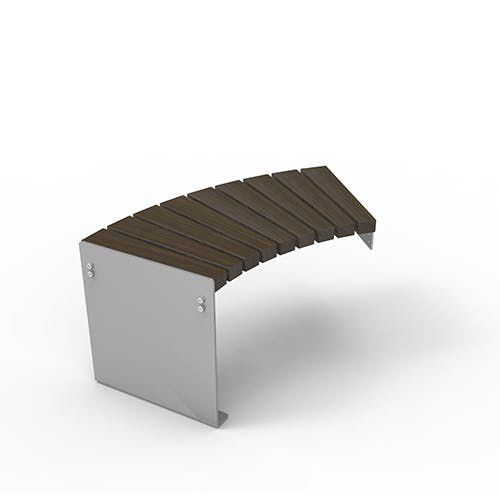 Banco contemporâneo - Olympia Luna 5499431 - ERLAU - em iroko / em bambu / em aço galvanizado