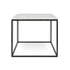 mesa lateral contemporânea / metálica / em mármore / quadrada